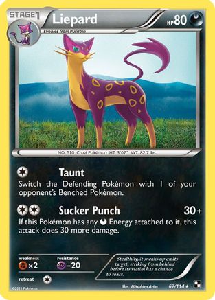 Liepard - Reverse Holofoil Black and White - Rare