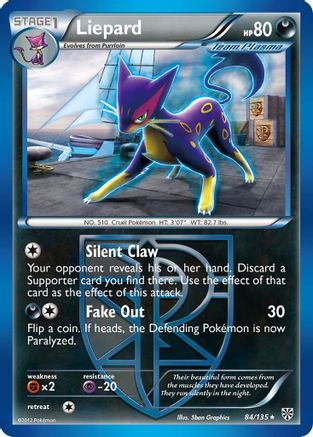 Liepard (Team Plasma) - Reverse Holofoil Plasma Storm - Rare