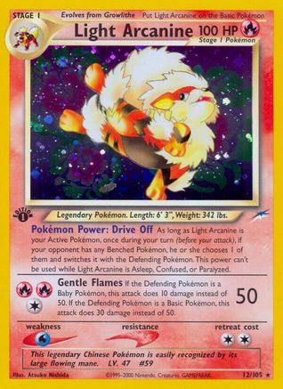 Light Arcanine - Unlimited Holofoil Neo Destiny - Holo Rare