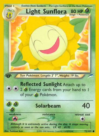 Light Sunflora 072 - 1st Edition Neo Destiny - Common