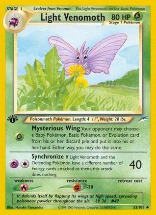 Light Venomoth 053 - 1st Edition Neo Destiny - Uncommon