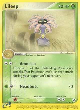 Lileep - 43/100/100 - Reverse Holofoil Sandstorm - Uncommon