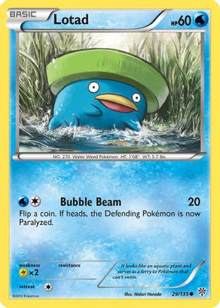 Lotad 029/135 - Reverse Holofoil Plasma Storm - Common
