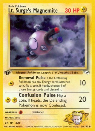 Lt. Surge's Magnemite (50) (50) 050 - 1st Edition Gym Heroes - Uncommon