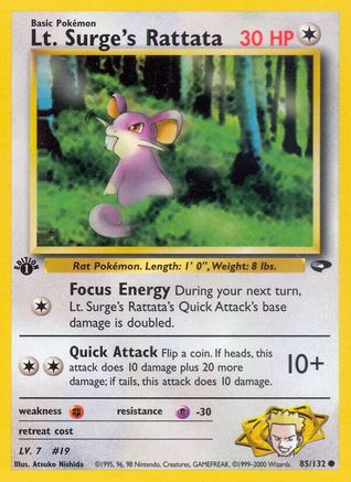 Lt. Surge's Rattata 085 - 1st Edition Gym Challenge - Common