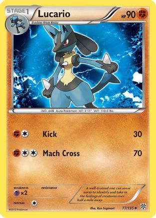 Lucario (77) - Reverse Holofoil Plasma Storm - Uncommon