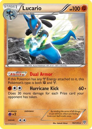 Lucario (78) (78) 078/135 - Reverse Holofoil Plasma Storm - Holo Rare