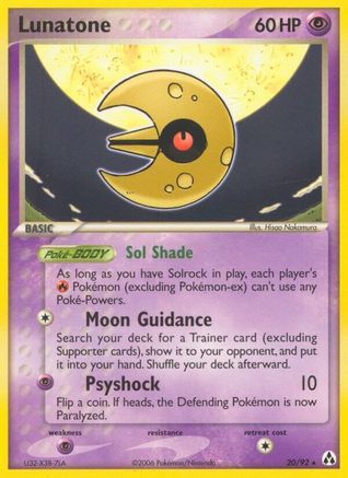 Lunatone - Reverse Holofoil Legend Maker - Rare