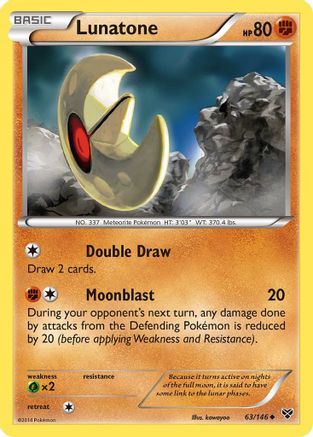 Lunatone - Reverse Holofoil XY Base Set - Uncommon