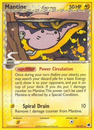 Mantine (Delta Species) 020 Dragon Frontiers - Rare