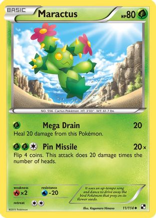 Maractus (11) - Reverse Holofoil Black and White - Uncommon