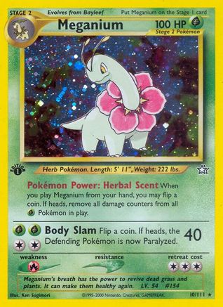 Meganium (10) (10) 010 - 1st Edition Holofoil Neo Genesis - Holo Rare
