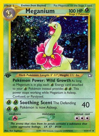 Meganium (11)/111 - 1st Edition Holofoil Neo Genesis - Holo Rare