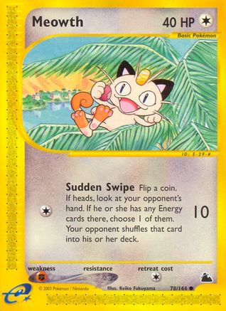Meowth - Reverse Holofoil Skyridge - Common