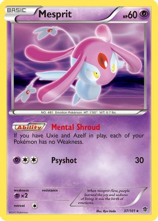 Mesprit 037 - Holofoil Plasma Blast - Holo Rare