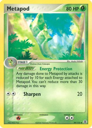 Metapod - Reverse Holofoil FireRed & LeafGreen - Uncommon