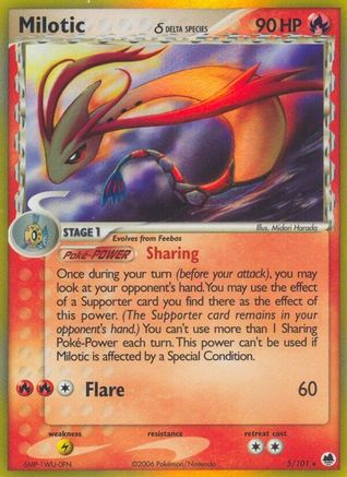 Milotic (Delta Species)/101 - Reverse Holofoil Dragon Frontiers - Holo Rare