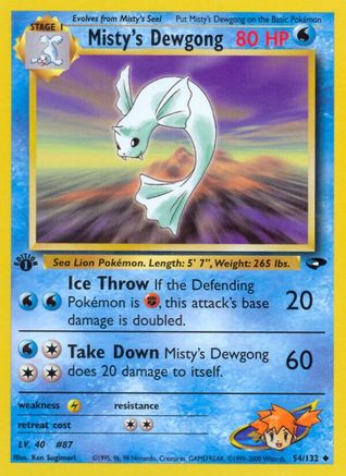 Misty's Dewgong 054 - 1st Edition Gym Challenge - Uncommon