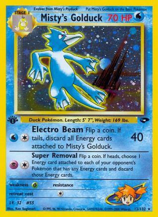 Misty's Golduck 012 - Unlimited Holofoil Gym Challenge - Holo Rare
