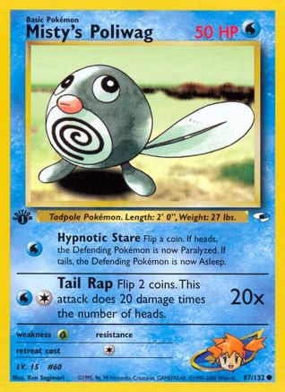 Misty's Poliwag 087 - 1st Edition Gym Heroes - Common