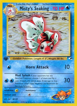 Misty's Seaking 055 - 1st Edition Gym Heroes - Uncommon
