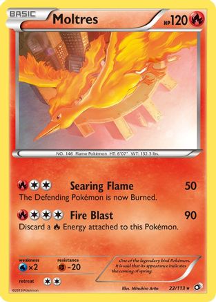 Moltres 022 - Reverse Holofoil Legendary Treasures - Holo Rare