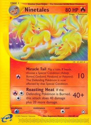 Ninetales/147 - Reverse Holofoil Aquapolis - Rare