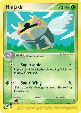 Ninjask - 38/97/97 - Reverse Holofoil Dragon - Uncommon