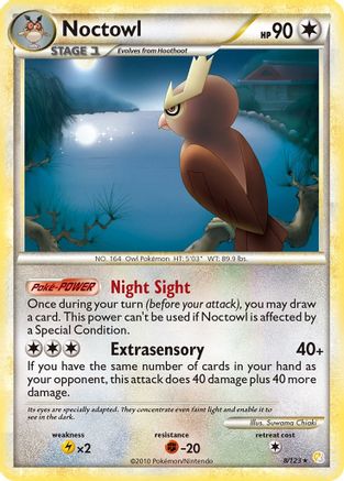 Noctowl 008 - Reverse Holofoil HeartGold SoulSilver - Holo Rare