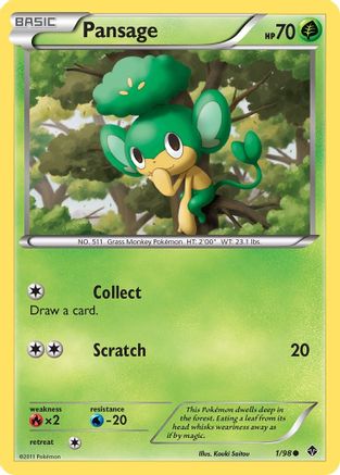 Pansage - Reverse Holofoil Emerging Powers - Common