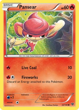 Pansear 022/146 - Reverse Holofoil XY Base Set - Common