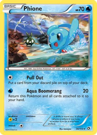 Phione 036 - Reverse Holofoil Legendary Treasures - Rare