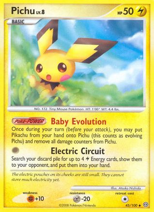 Pichu 045/100 - Reverse Holofoil Stormfront - Uncommon