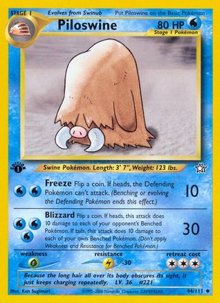 Piloswine 044 - 1st Edition Neo Genesis - Uncommon