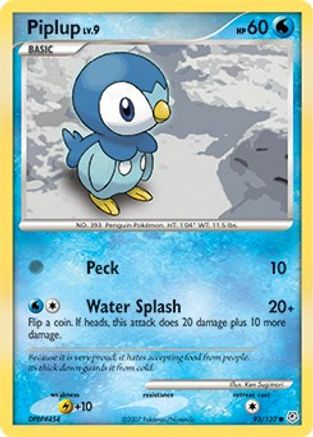Piplup 093 - Reverse Holofoil Diamond and Pearl - Common