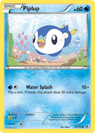 Piplup 033 - Reverse Holofoil Legendary Treasures - Common