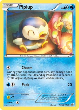 Piplup RC6 - Holofoil Legendary Treasures Radiant Collection - Uncommon