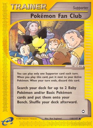 Pokemon Fan Club 130 - Reverse Holofoil Aquapolis - Uncommon