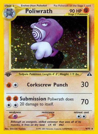 Poliwrath (9)/75 - 1st Edition Holofoil Neo Discovery - Holo Rare