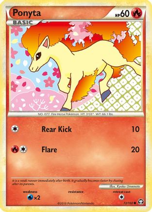 Ponyta 072 - Reverse Holofoil Triumphant - Common