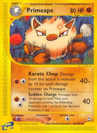 Primeape - Reverse Holofoil Aquapolis - Rare