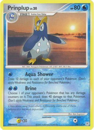 Prinplup 058 - Reverse Holofoil Diamond and Pearl - Uncommon