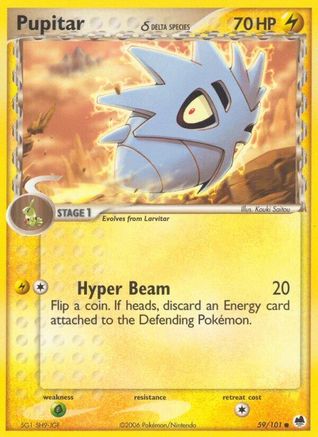 Pupitar (Delta Species) 059 - Reverse Holofoil Dragon Frontiers - Common