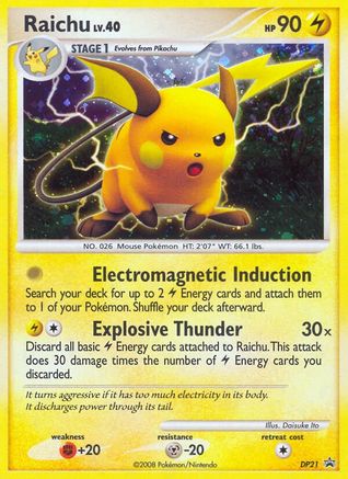Raichu - DP21 - Holofoil Diamond and Pearl Promos - Promo