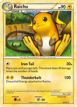 Raichu 010 - Reverse Holofoil HeartGold SoulSilver - Holo Rare