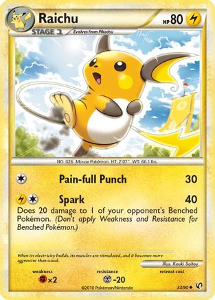 Raichu - Reverse Holofoil Undaunted - Uncommon