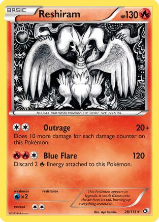 Reshiram 028 - Holofoil Legendary Treasures - Holo Rare