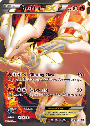 Reshiram EX (95 Full Art) - Holofoil Next Destinies - Ultra Rare