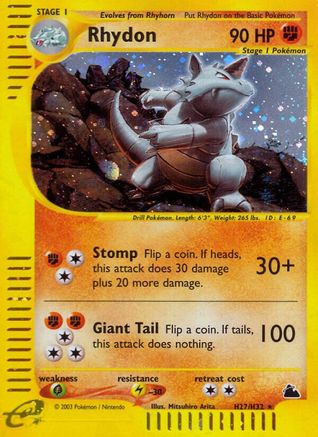 Rhydon (H27) - Holofoil Skyridge - Holo Rare