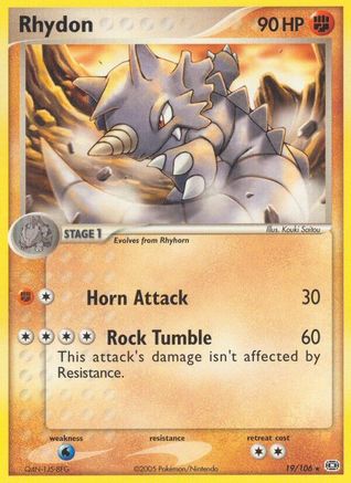 Rhydon - Reverse Holofoil Emerald - Rare